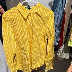 Ralph Lauren Vibrant Yellow and White Striped Shirt
